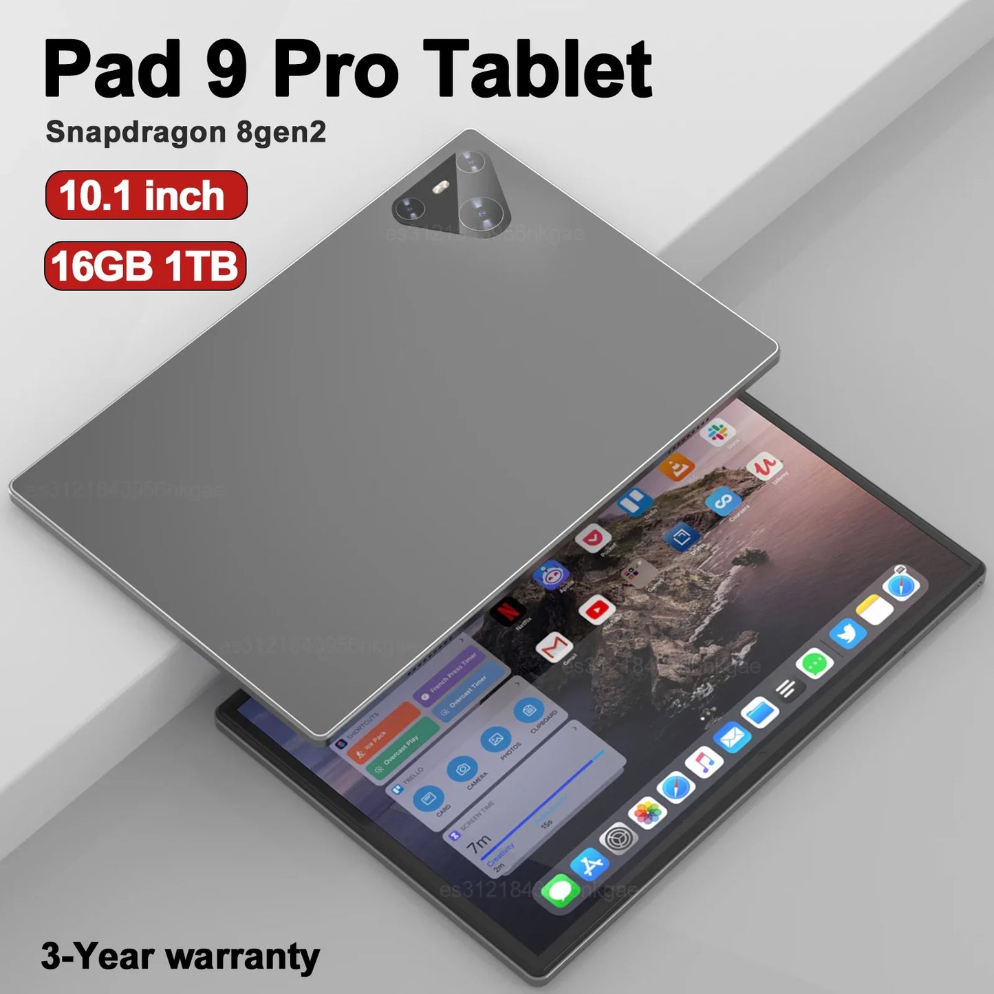 Originalus Pad 9 Pro Tablet 10,1 colio Android 13 Snapdragon 8gen2 Xioami Global 16GB + 1024GB 10000mah 5G Dual SIM WIFI HD ekranas