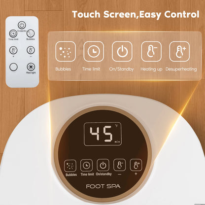Burbulinė pėdų vonia su masažo ir šildymo funkcija, sulankstomas pėdų masažuoklis, šilumos funkcija, pėdų refleksinių zonų masažas, laikmatis